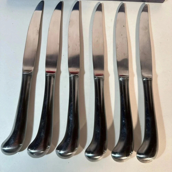 MCM Stainless by Present Fifth Avenue Mount Vernon Dinner Knives Set Of 6 Boxed - Picture 7 of 10